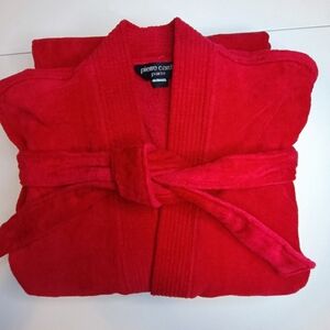 Pierre Cardin Vibrant Red Cotton Terrycloth Bathrobe – One Size | Made in Canada